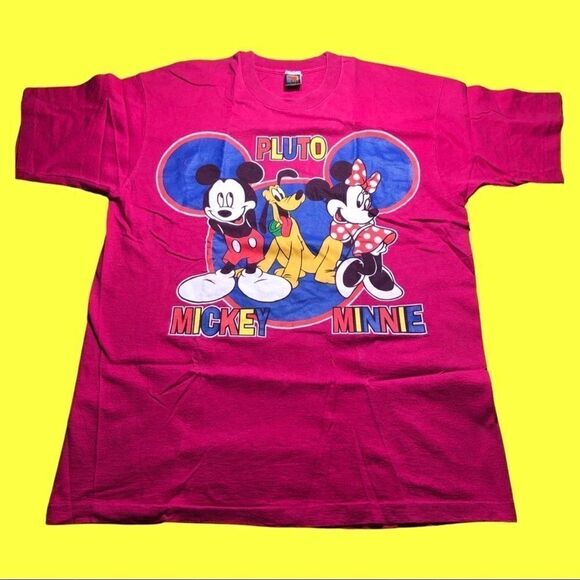 Vintage 90’s MICKEY UNLIMITED T-Shirt Purple  Mickey Mouse Pluto Minnie XL/2XL 3 - Picture 1 of 4